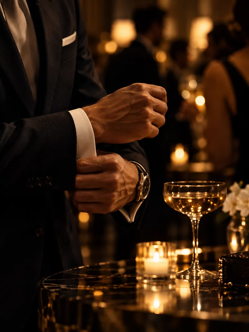 Exclusive evening atmosphere with elegant details and warm lighting